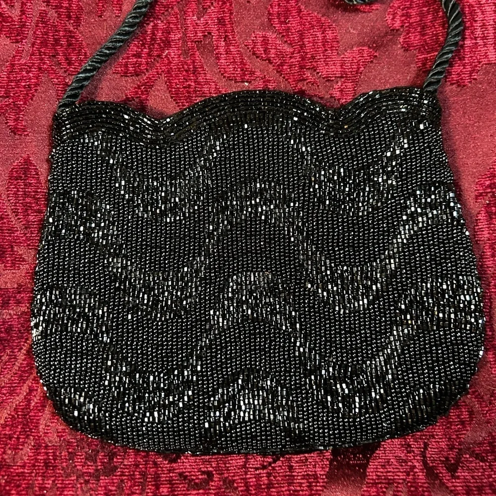 Elegant Black Beaded Evening Bag